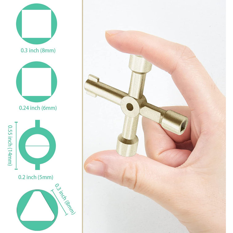 Avalon 4 Way Sillcock Key 4In 1 Water Faucet Tap Key Tool Manual ...